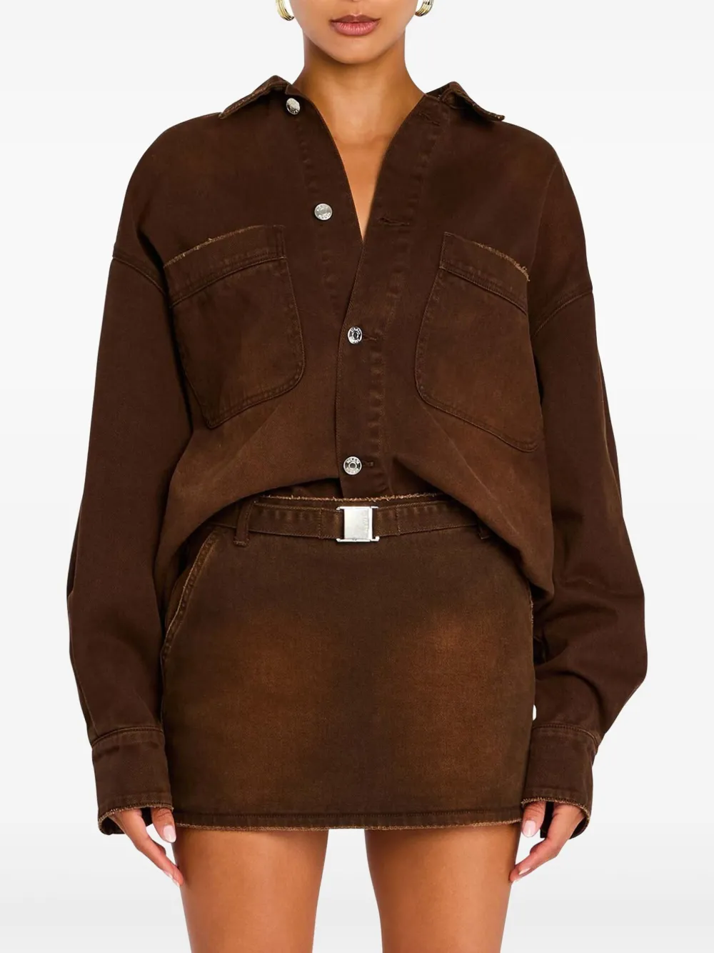 Ser.o.ya Storme Relaxed Shacket In Brown