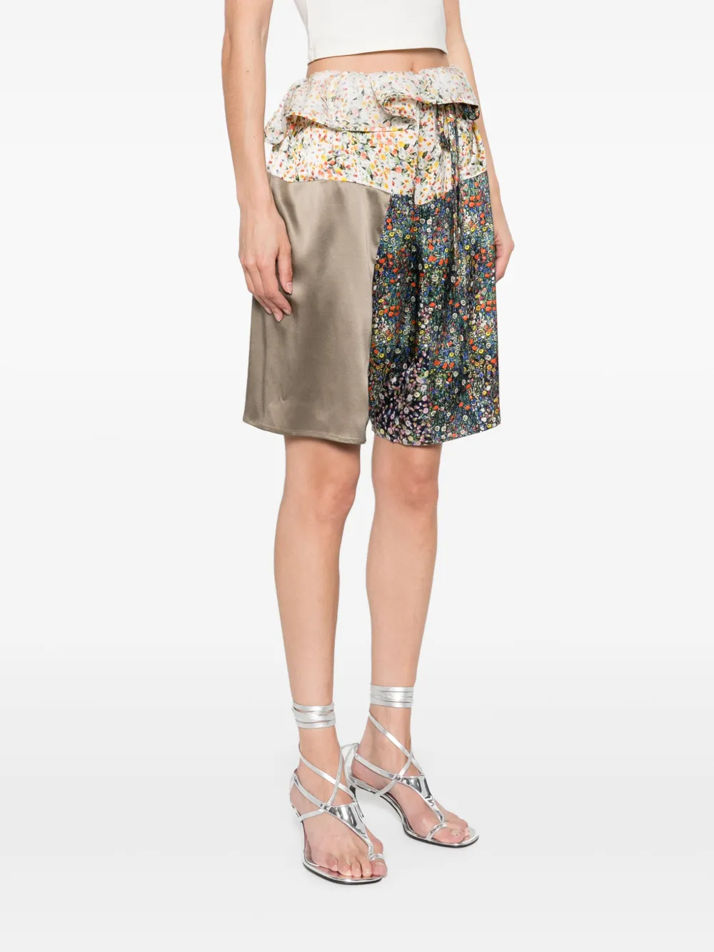 Bless Zijden shorts Geel