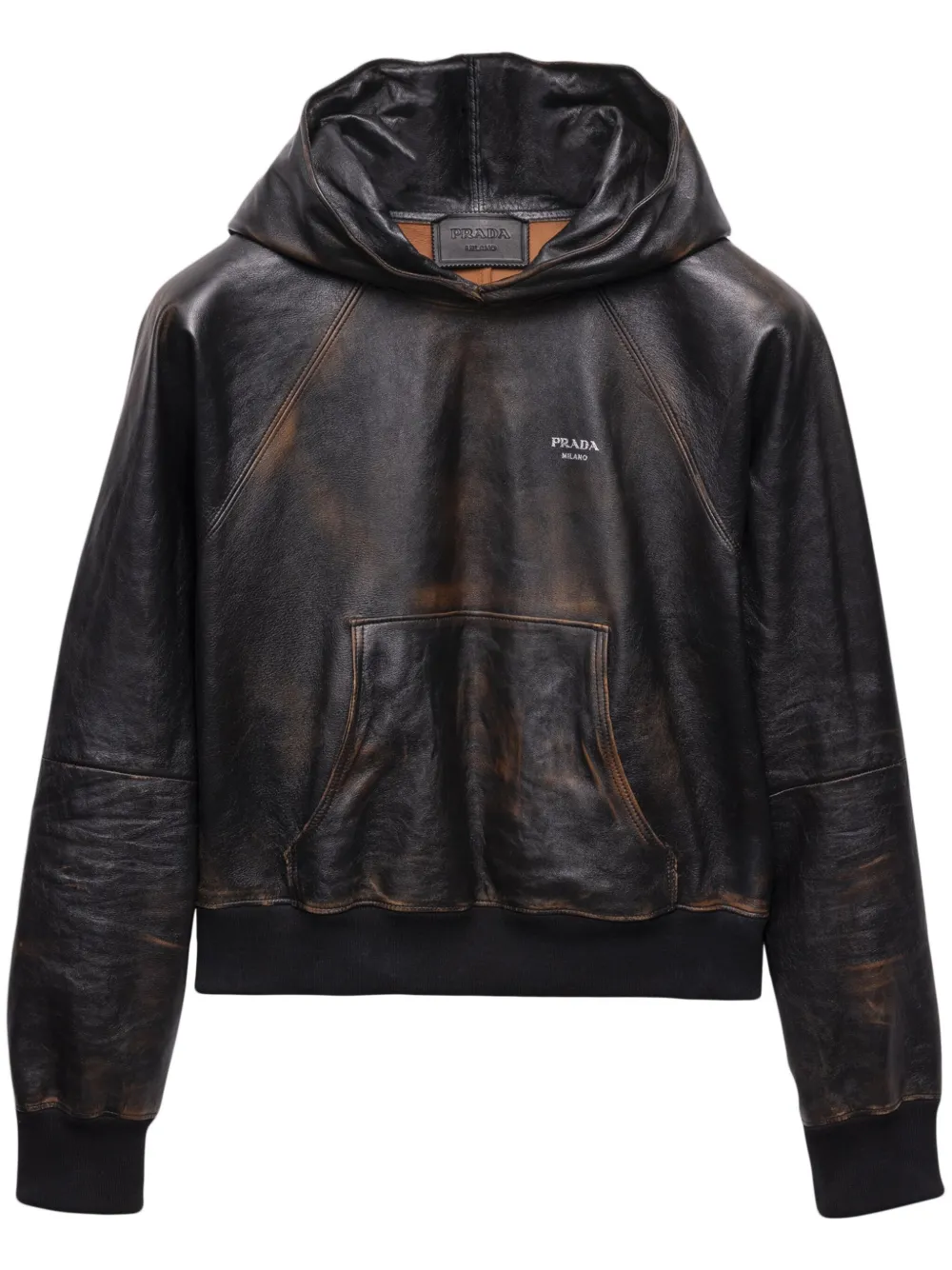 Prada レザーパーカー | ブラック | Image 1