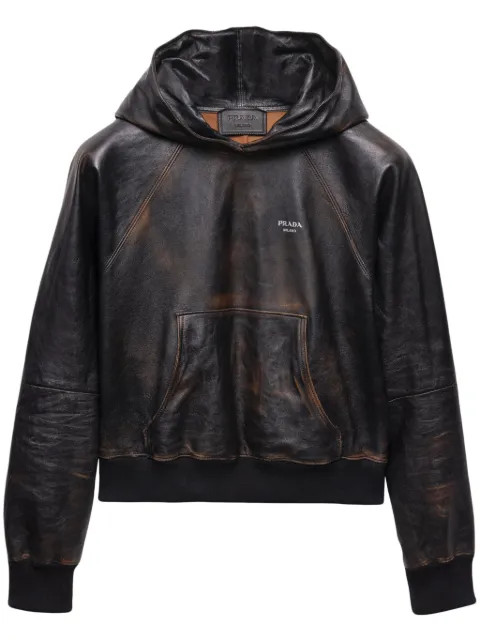 Prada leather hoodie