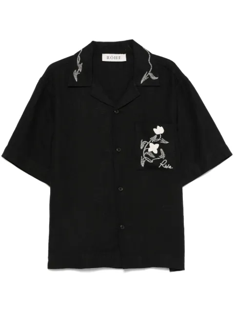 Róhe chemise à fleurs brodées