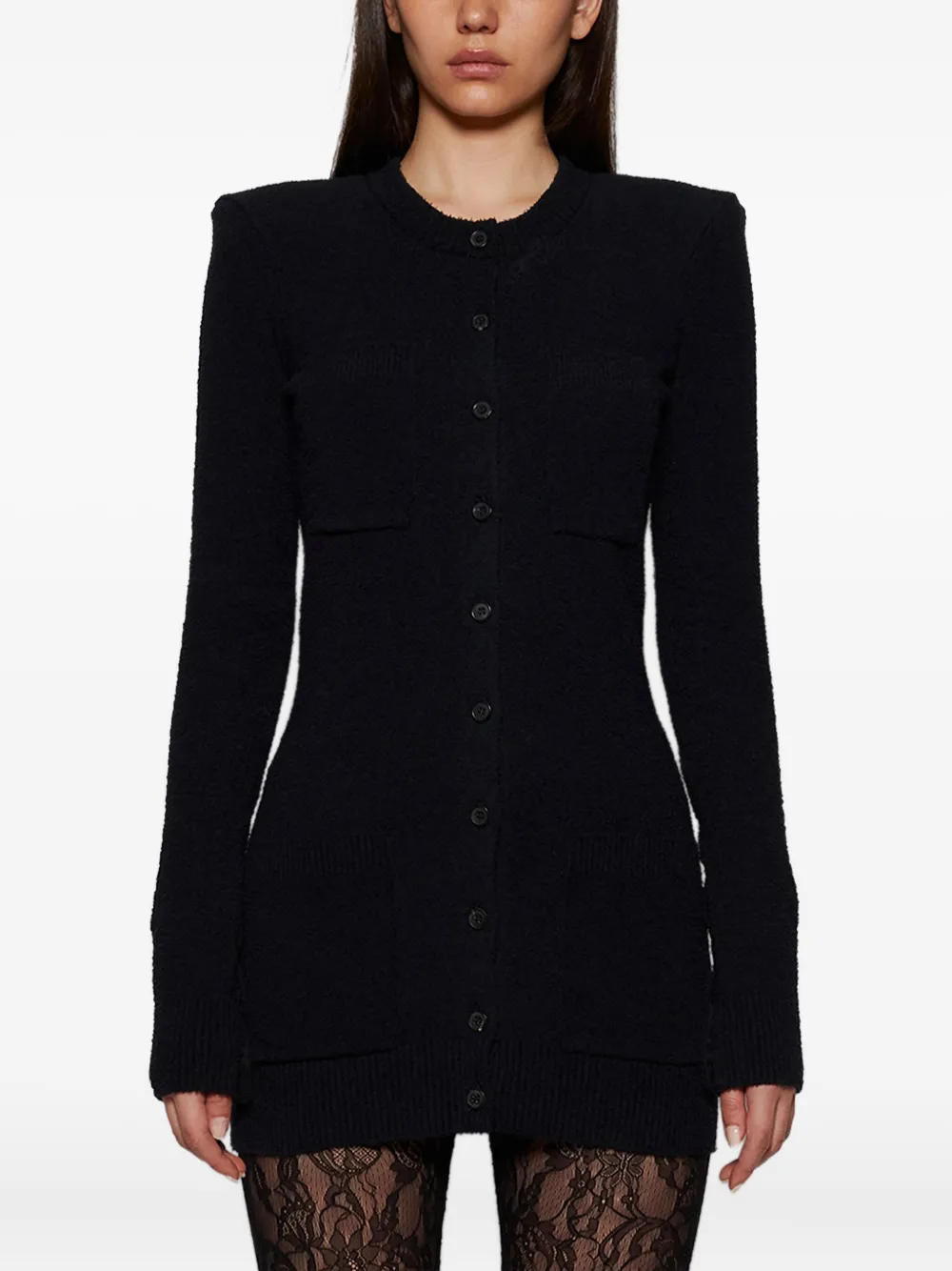 WARDROBE.NYC Button-up vest met gewatteerde schouders Zwart