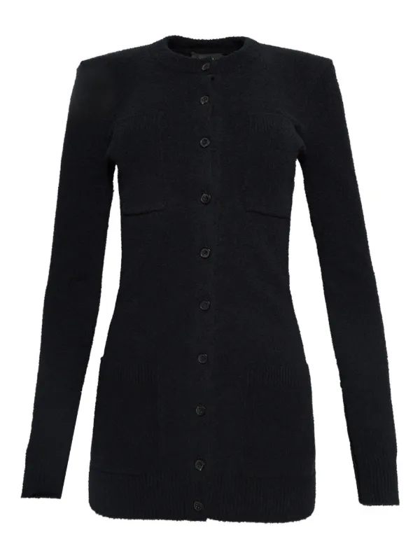 WARDROBE.NYC Padded-shoulder Button-up Cardigan in Black