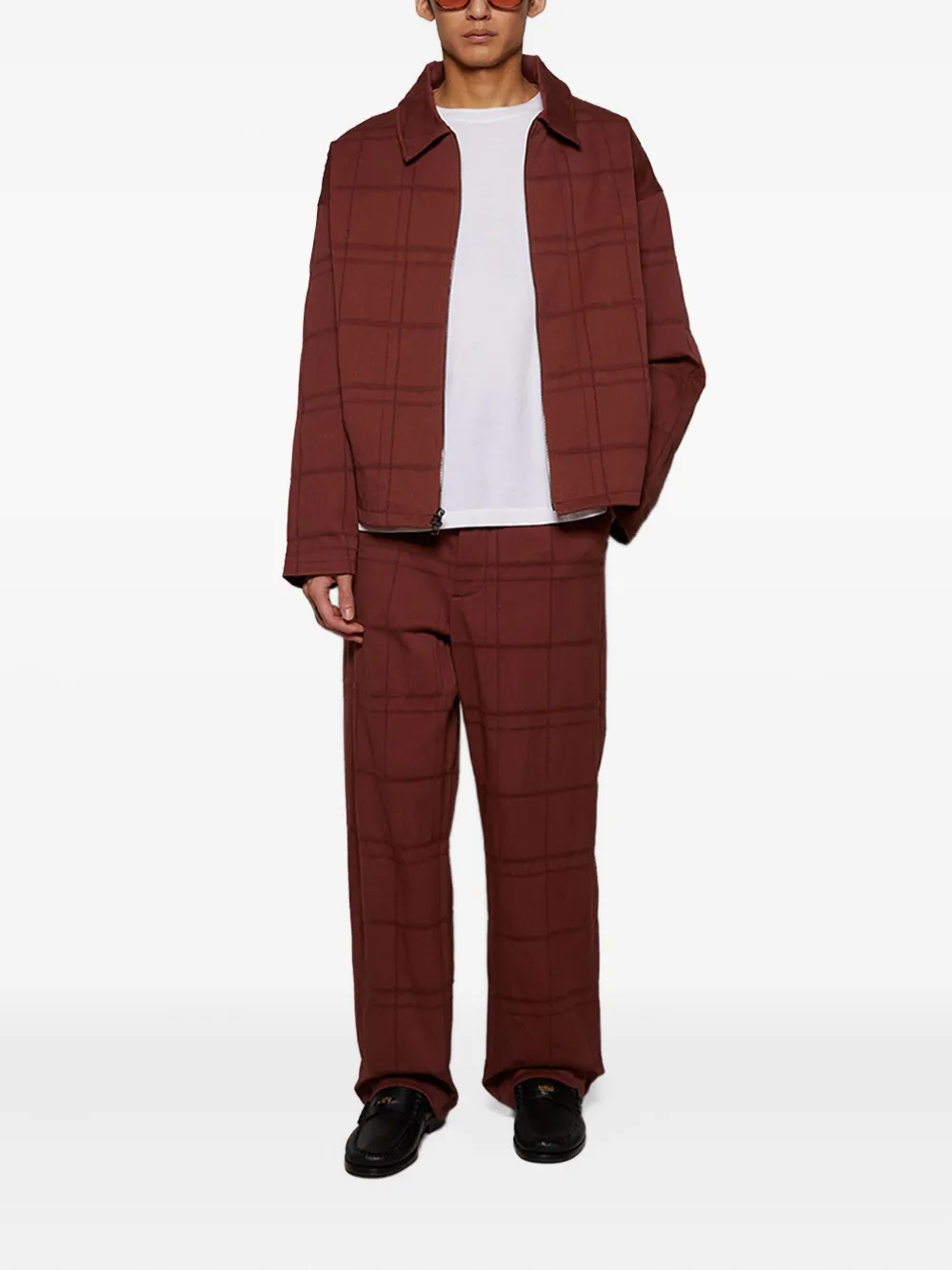 The Elder Statesman checked cotton trousers - Bruin