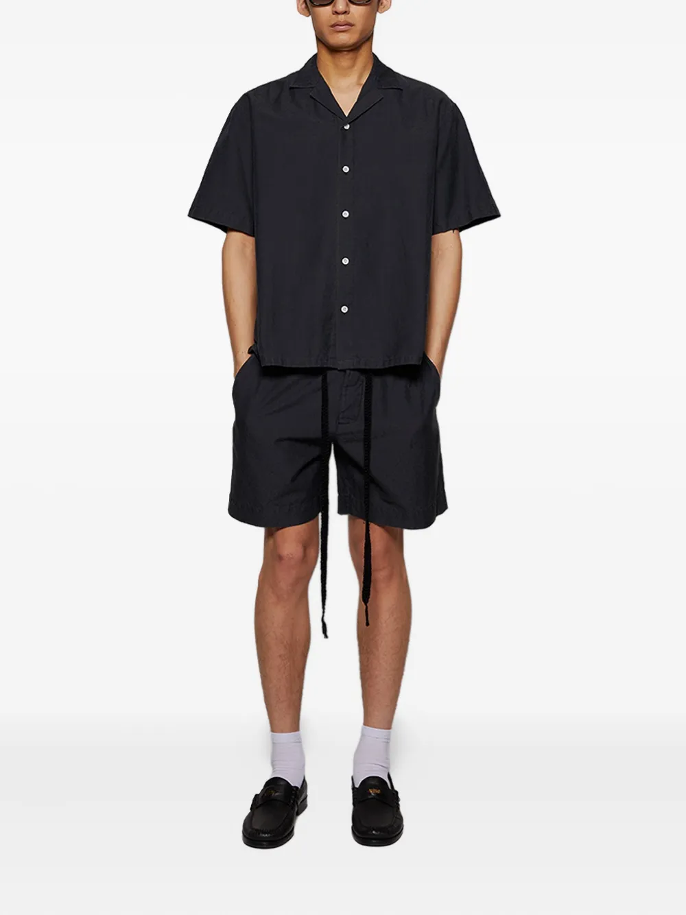 The Elder Statesman drawstring silk shorts - Zwart