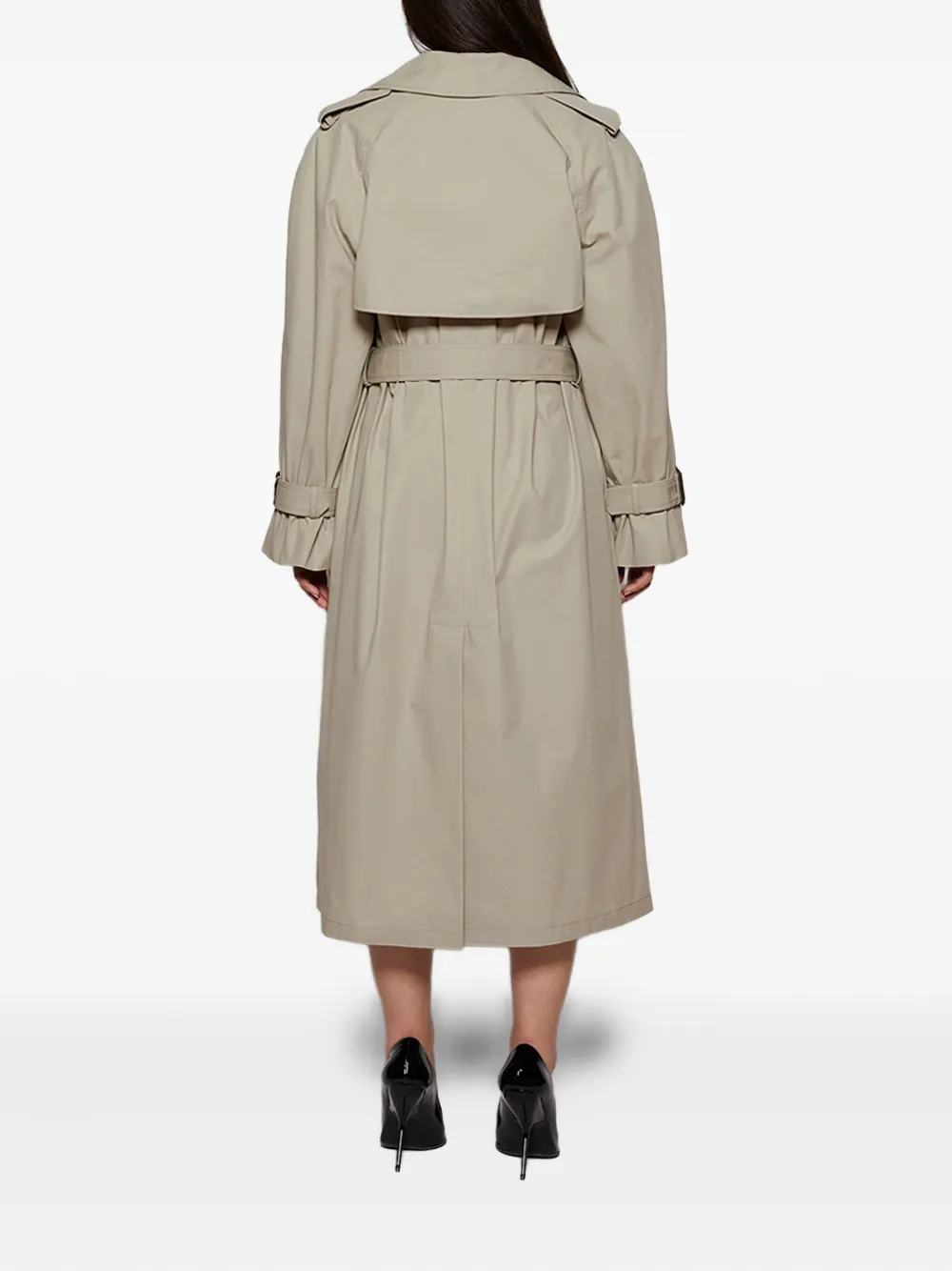 WARDROBE.NYC Trenchcoat met dubbele rij knopen en ceintuur Grijs