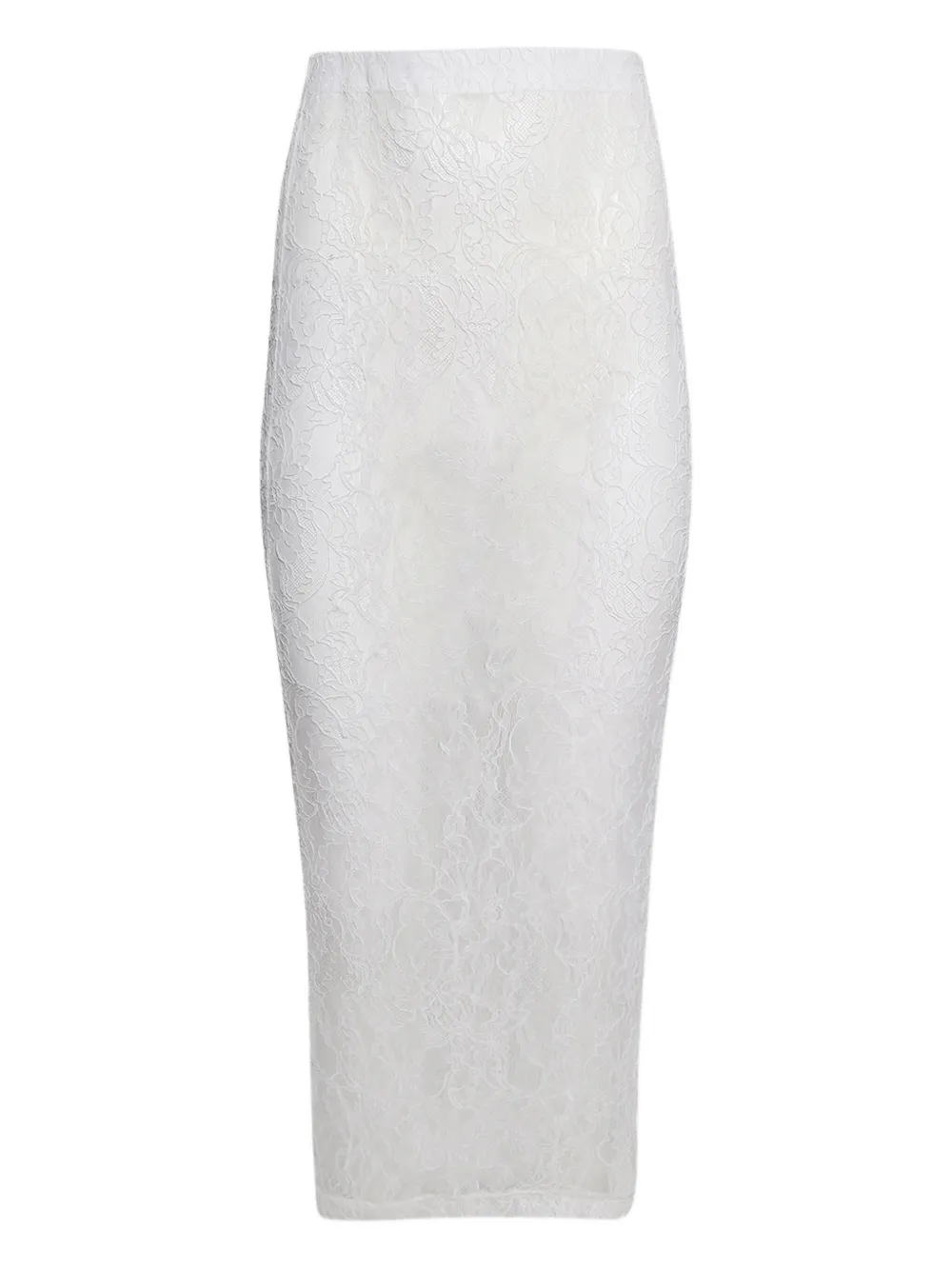 WARDROBE.NYC lace tube midi skirt | White | Image 1
