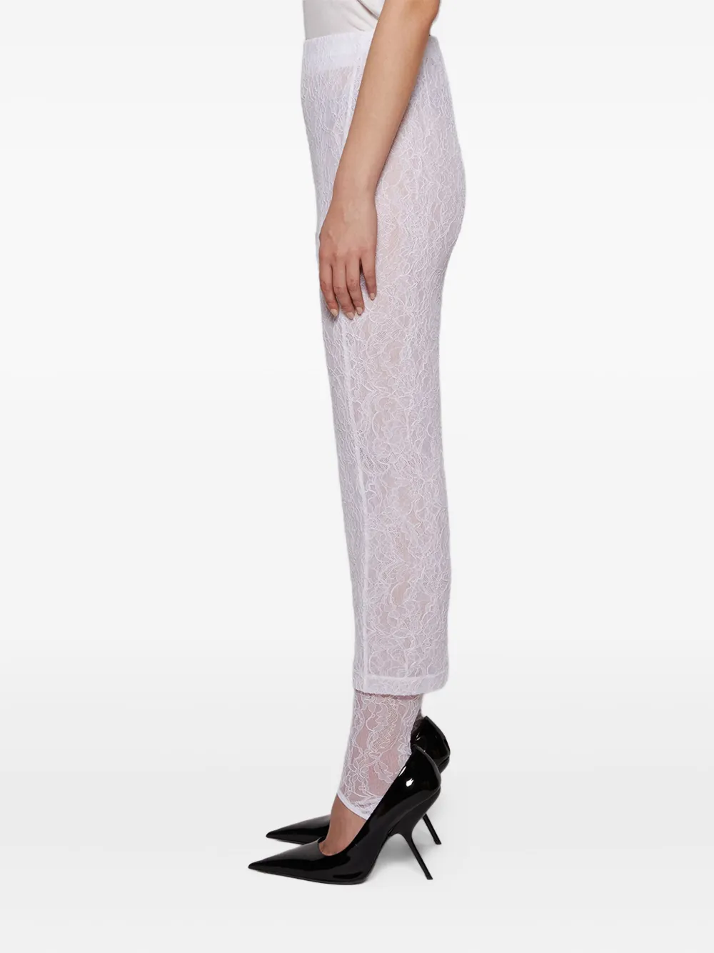 WARDROBE.NYC Midi-rok van kant Wit