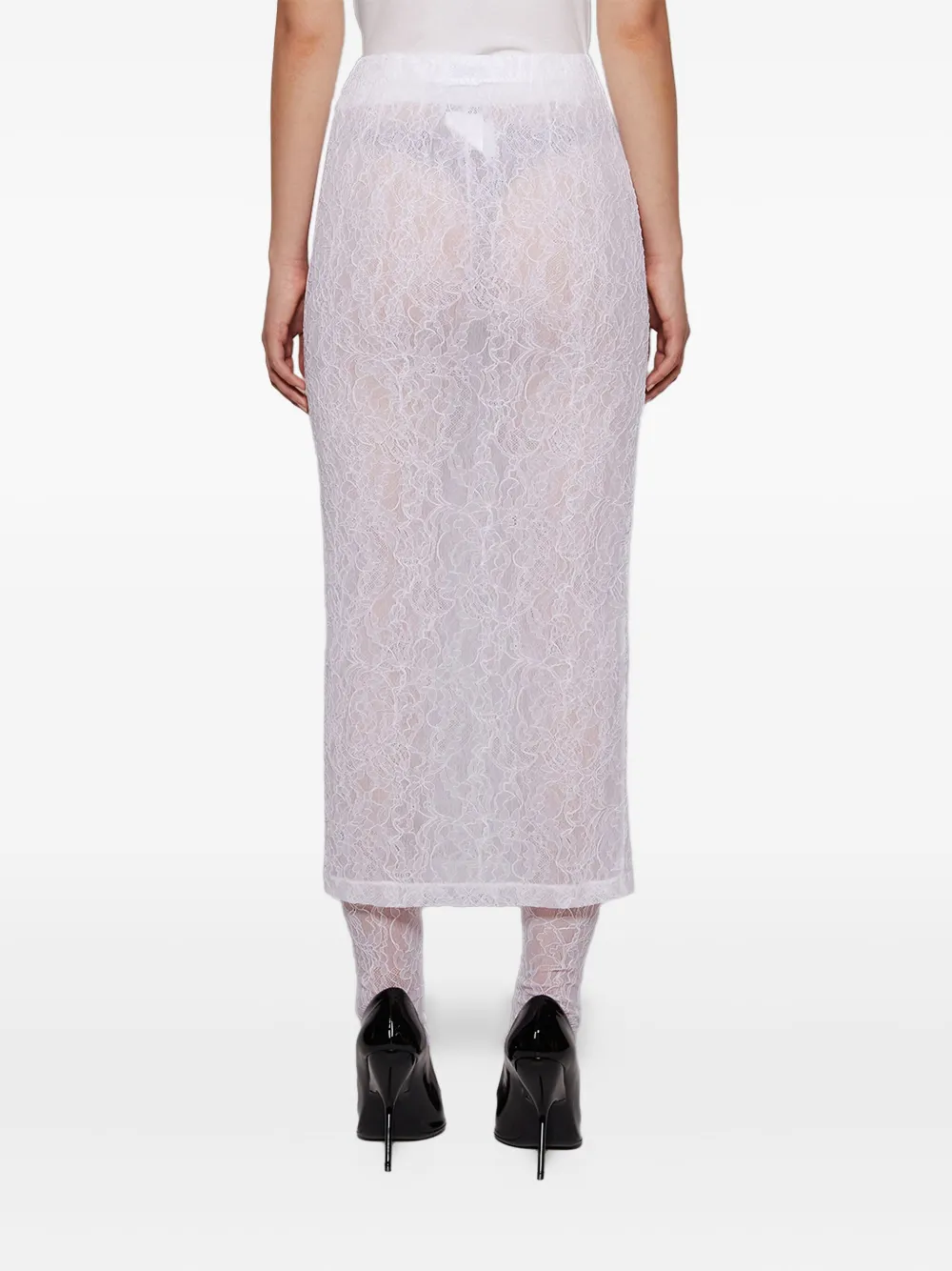 WARDROBE.NYC Midi-rok van kant Wit