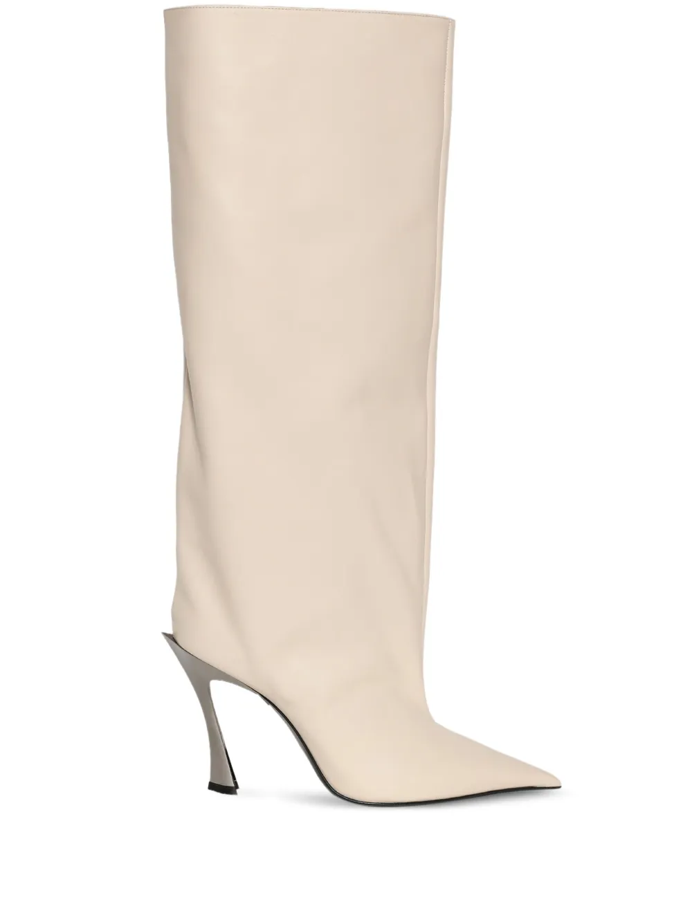Mugler 95 mm leren laarzen Wit
