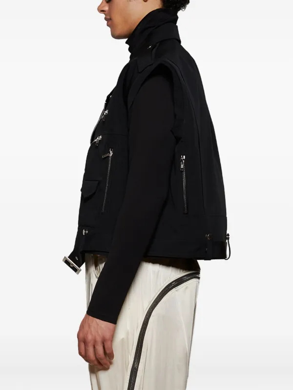 Rick Owens クロップド ライダースベスト | ブラック | FARFETCH JP