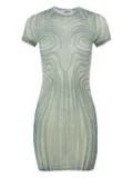 Jean Paul Gaultier spiral-print mesh dress - Blue