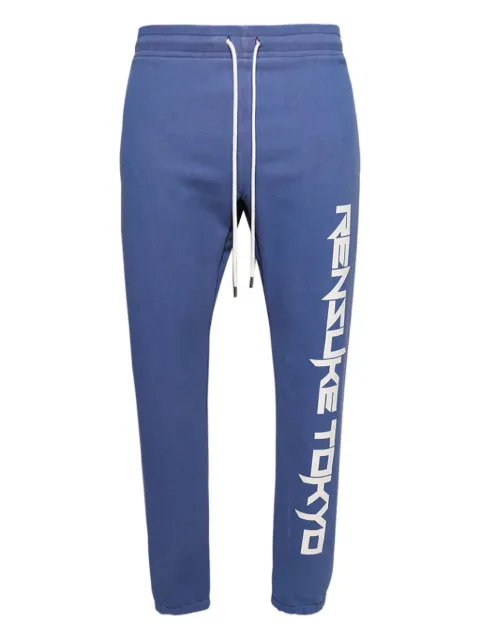 RENSUKE TOKYO drawstring-cuffed cotton tracksuit bottoms