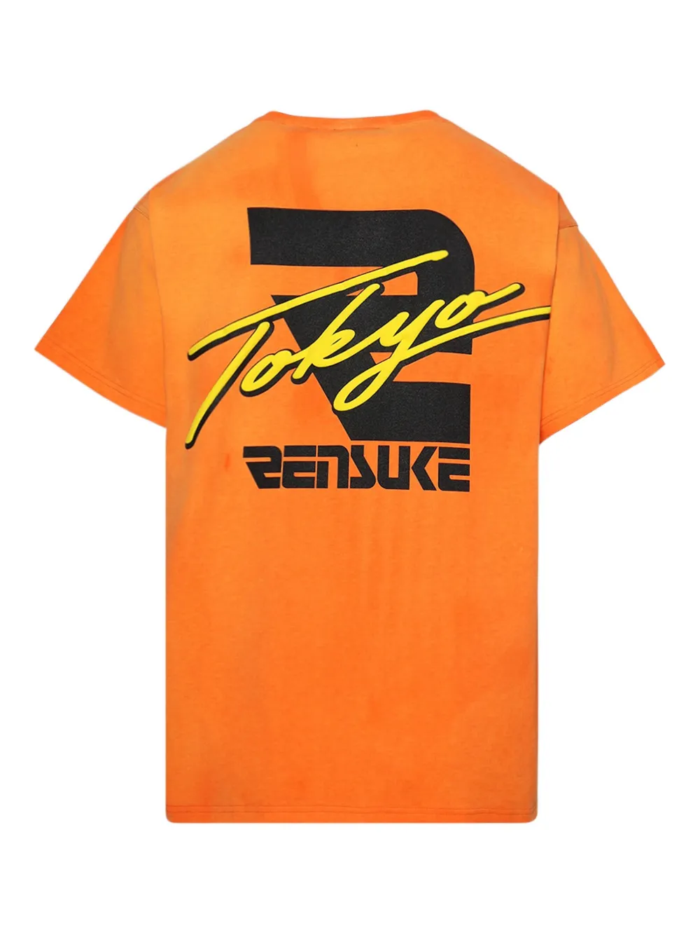 RENSUKE TOKYO Katoenen T-shirt met grafische print - Oranje