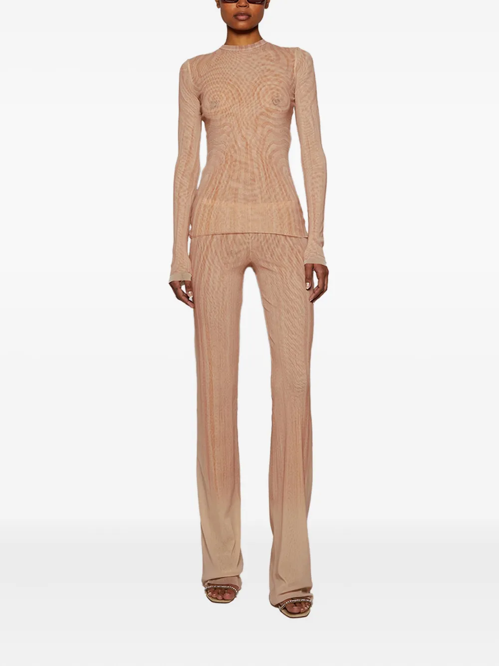 Jean Paul Gaultier Spiral-print mesh trousers | Flared & Bell-Bottom Pants | Image 2