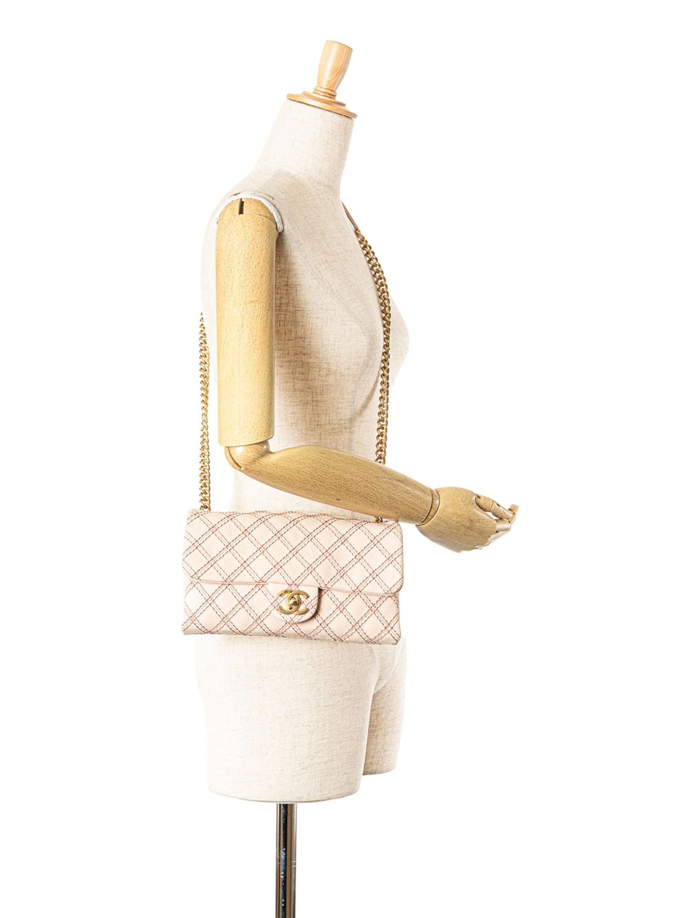 CHANEL Pre-Owned 2014 kleine Triple Stitched Flap crossbodytas van kalfsleer - Roze