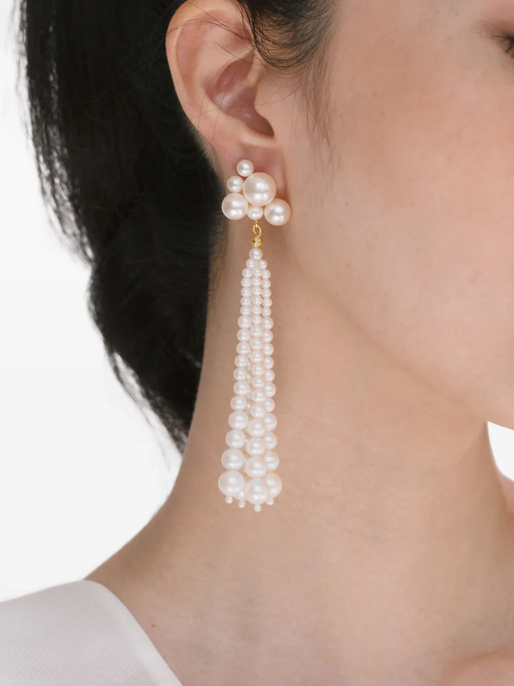 Jennifer Behr Charlena earrings - Wit