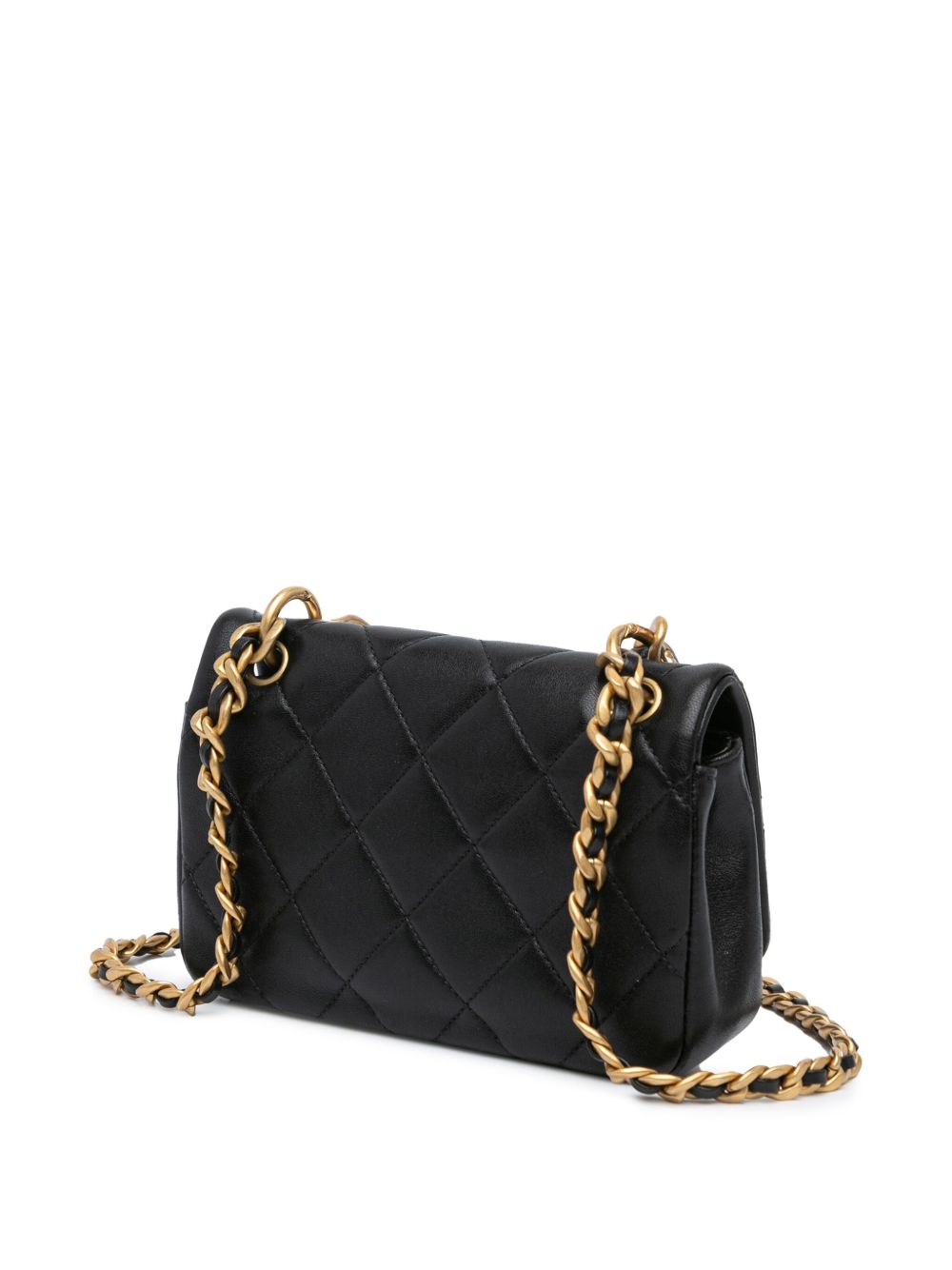 CHANEL 2021 SMALL QUILTED LAMBSKIN CHAIN IS MORE FLAP SATCHEL