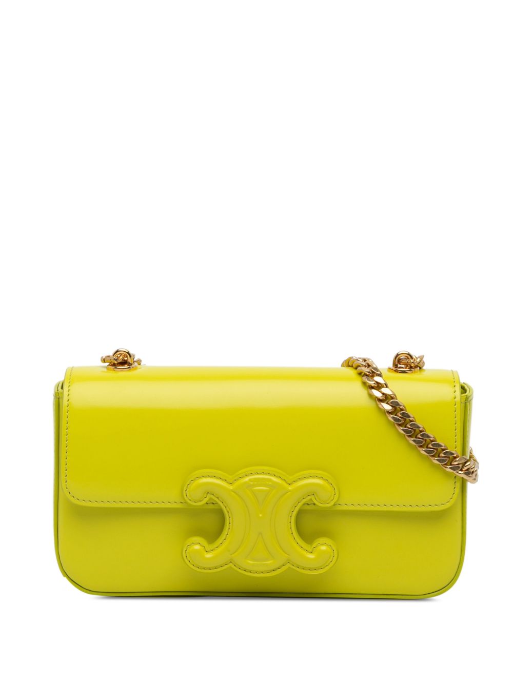 Céline Pre-Owned 2022 Triomphe Calfskin Cuir Chain shoulder bag - Yellow