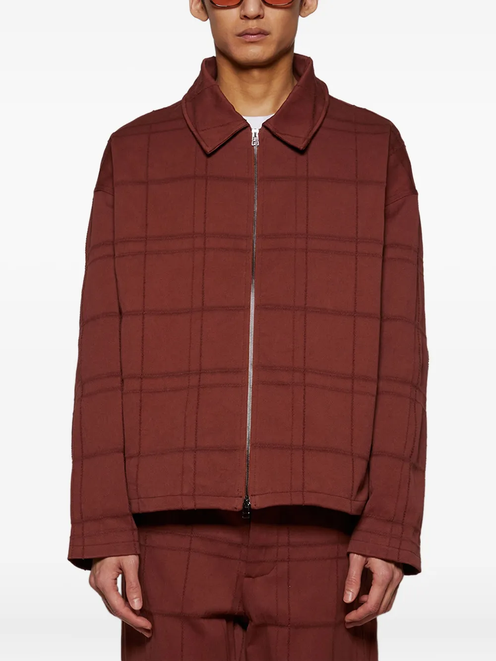 The Elder Statesman Geruit jack met rits Bruin