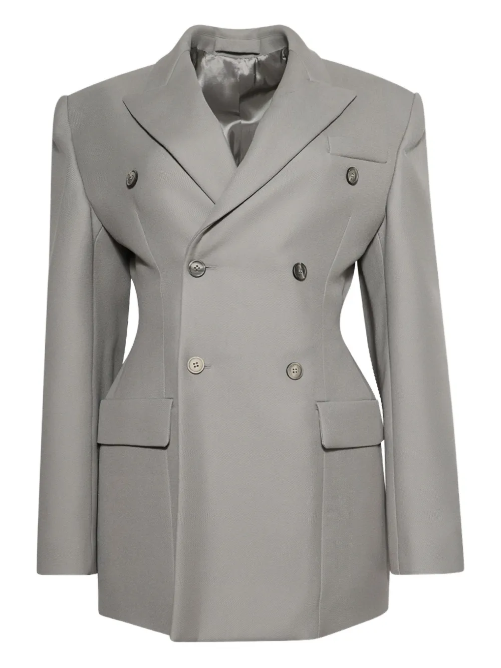 WARDROBE.NYC Contour double-breasted blazer | Grey | Image 1