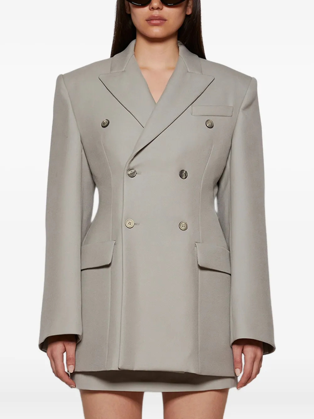 WARDROBE.NYC Blazer met dubbele rij knopen Grijs