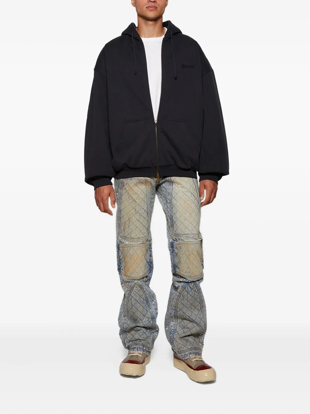 Who Decides War rhinestone-embellished jeans - Blauw