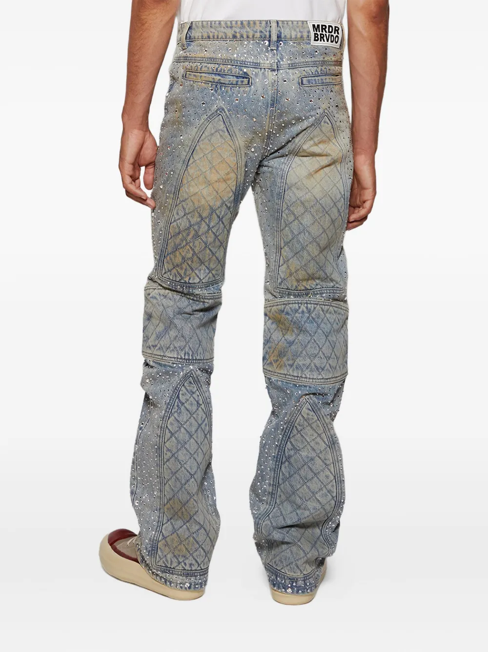 Who Decides War Jeans verfraaid met stras Blauw