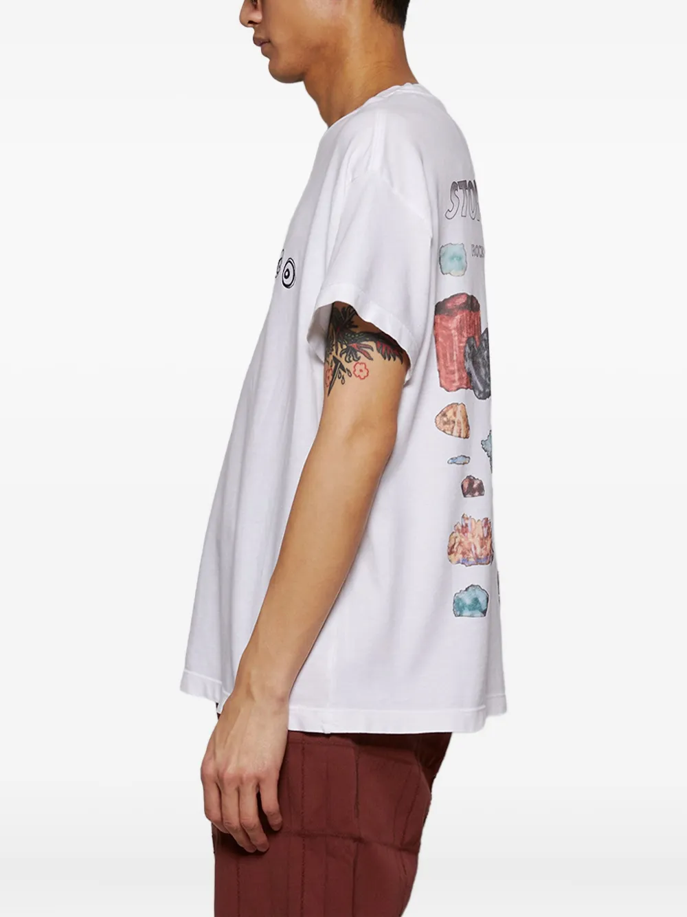 The Elder Statesman T-shirt met borduurwerk Wit