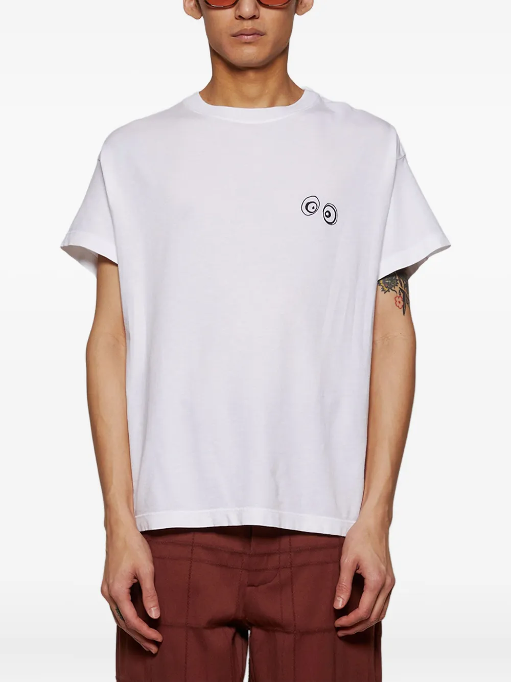 The Elder Statesman T-shirt met borduurwerk Wit