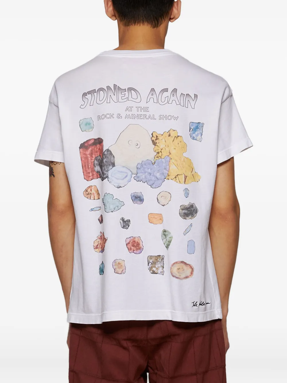 The Elder Statesman T-shirt met borduurwerk Wit