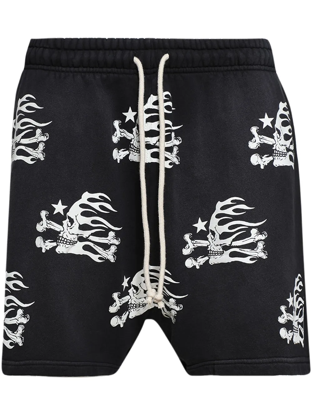 skull-print shorts