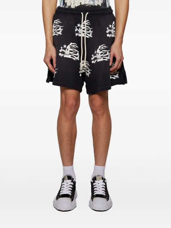 HELLSTAR skull-print Shorts | Black | FARFETCH JO