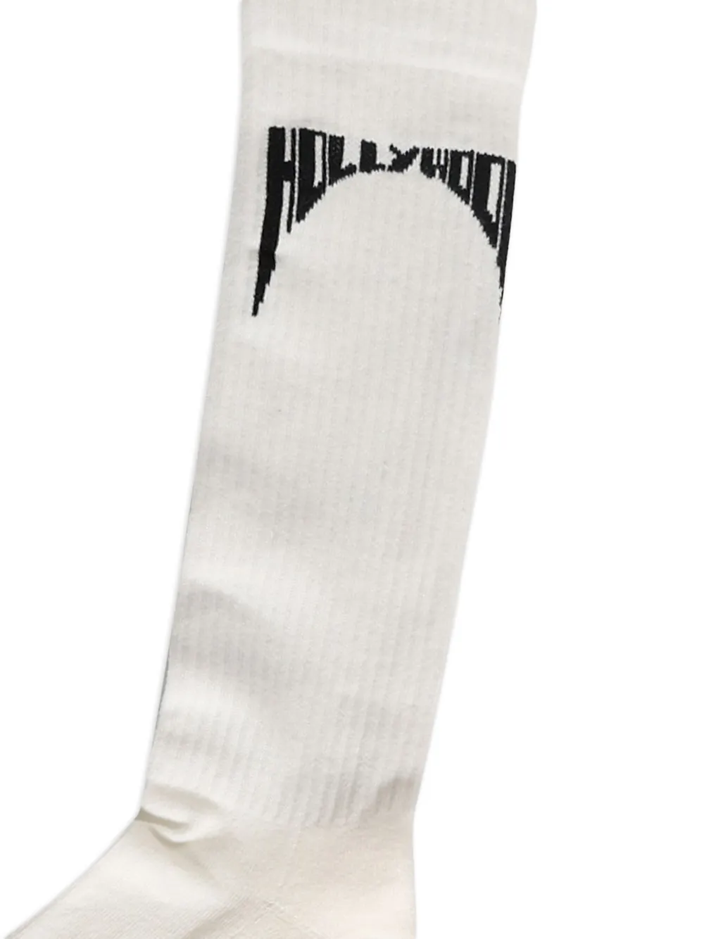 Rick Owens DRKSHDW logo-print knee-high socks | Neutrals | Image 1