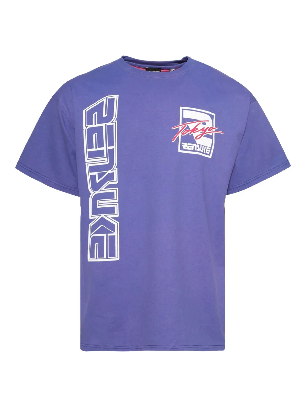RENSUKE TOKYO graphic-print coton t-shirt - ブルー RENSUKE TOKYO graphic-print coton t-shirt - ブルー