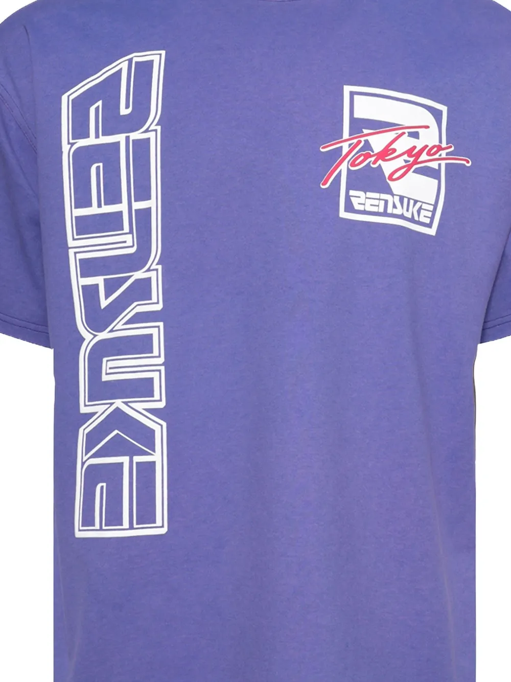RENSUKE TOKYO Katoenen T-shirt met grafische print - Blauw