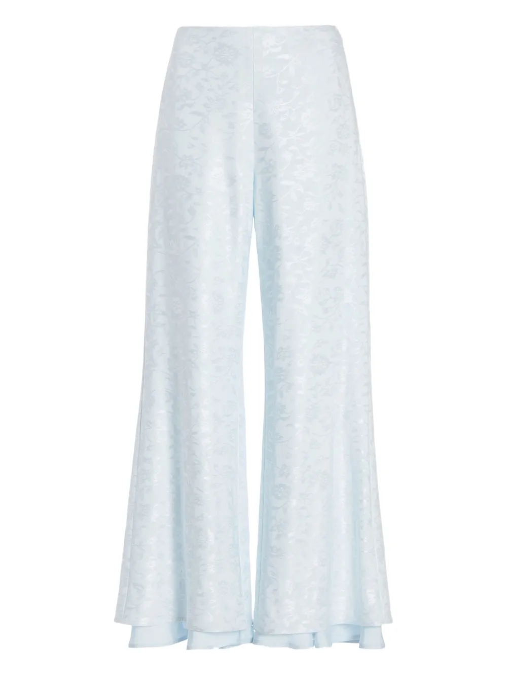 Jil Sander floral-print flared trousers | Blue | Image 1