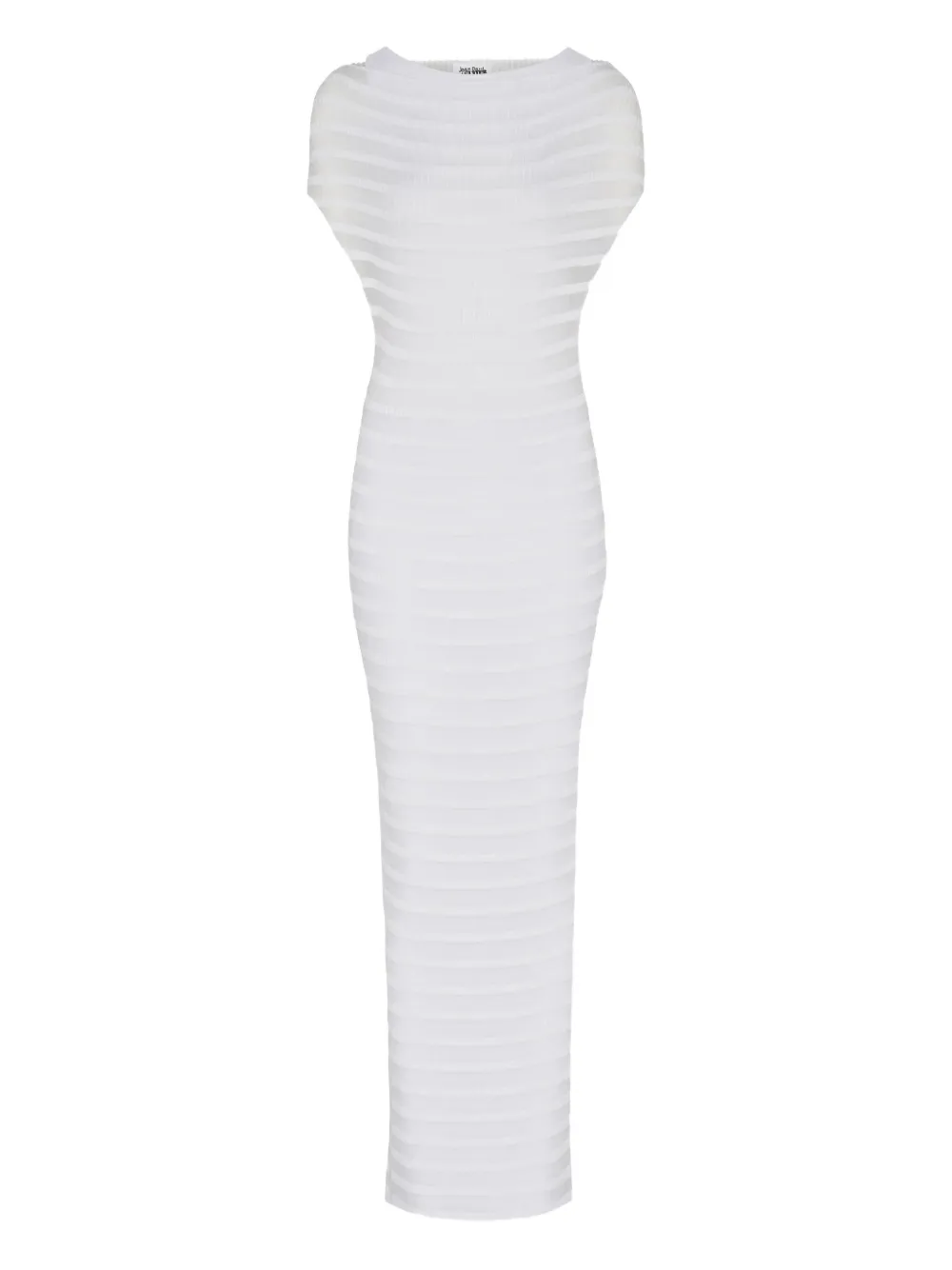 Jean Paul Gaultier striped ribbed maxi dress Wit