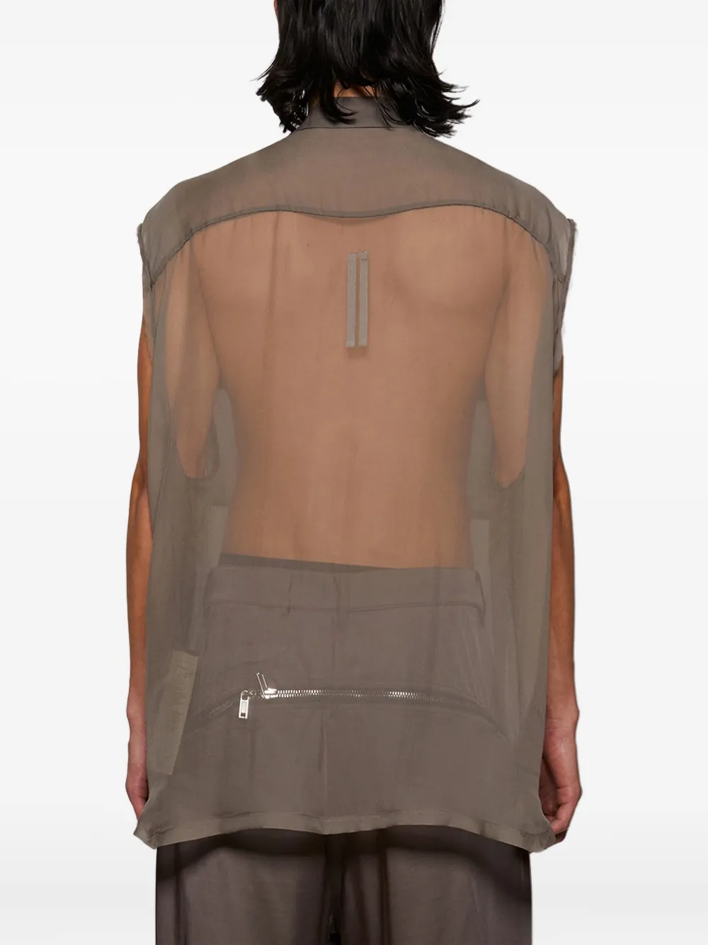 Rick Owens Jumbo Sleeveless Shirt Dust In Burgundy