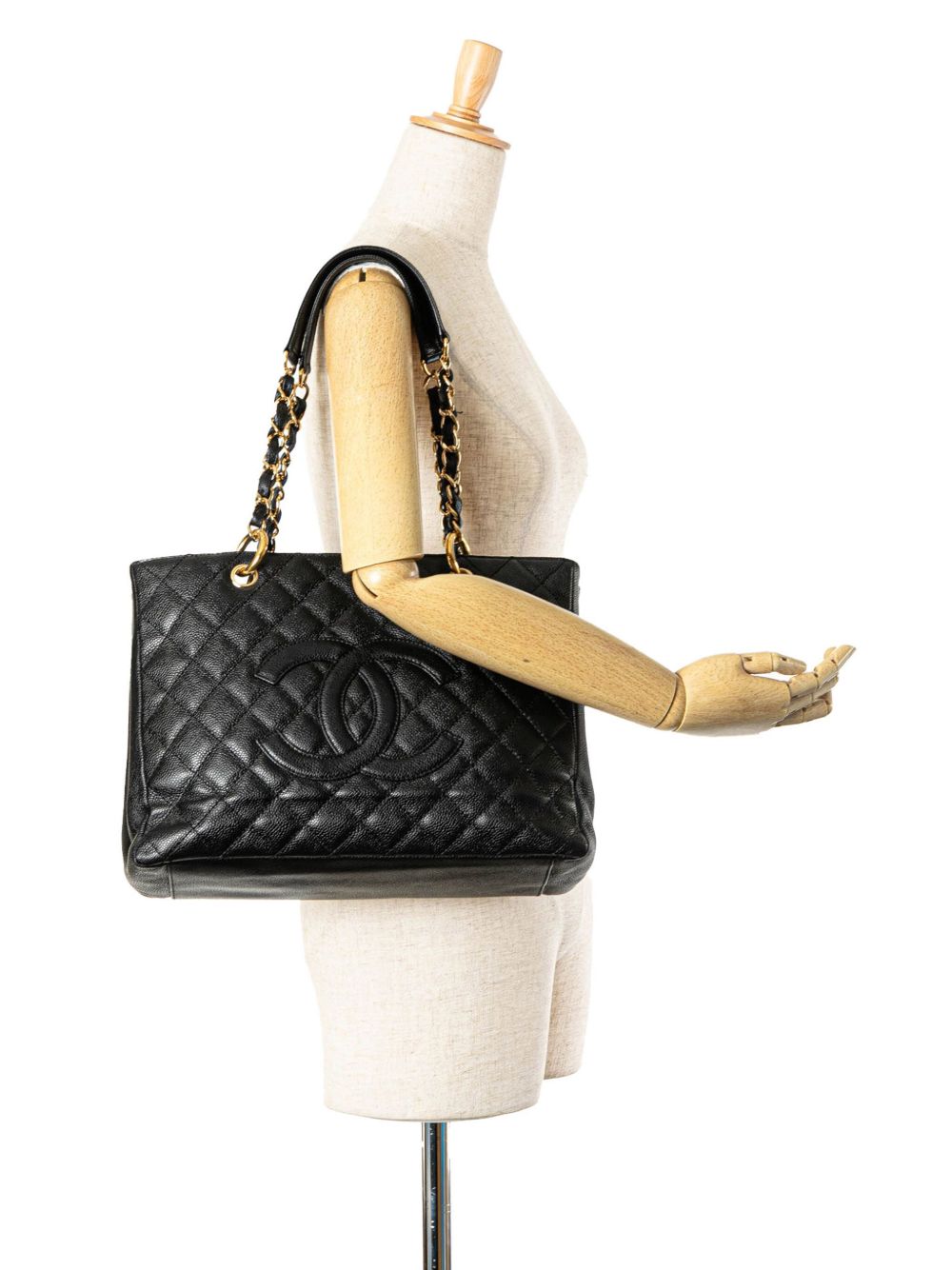 CHANEL Pre-Owned 2008-2009 Caviar Grand Shopping shopper - Zwart