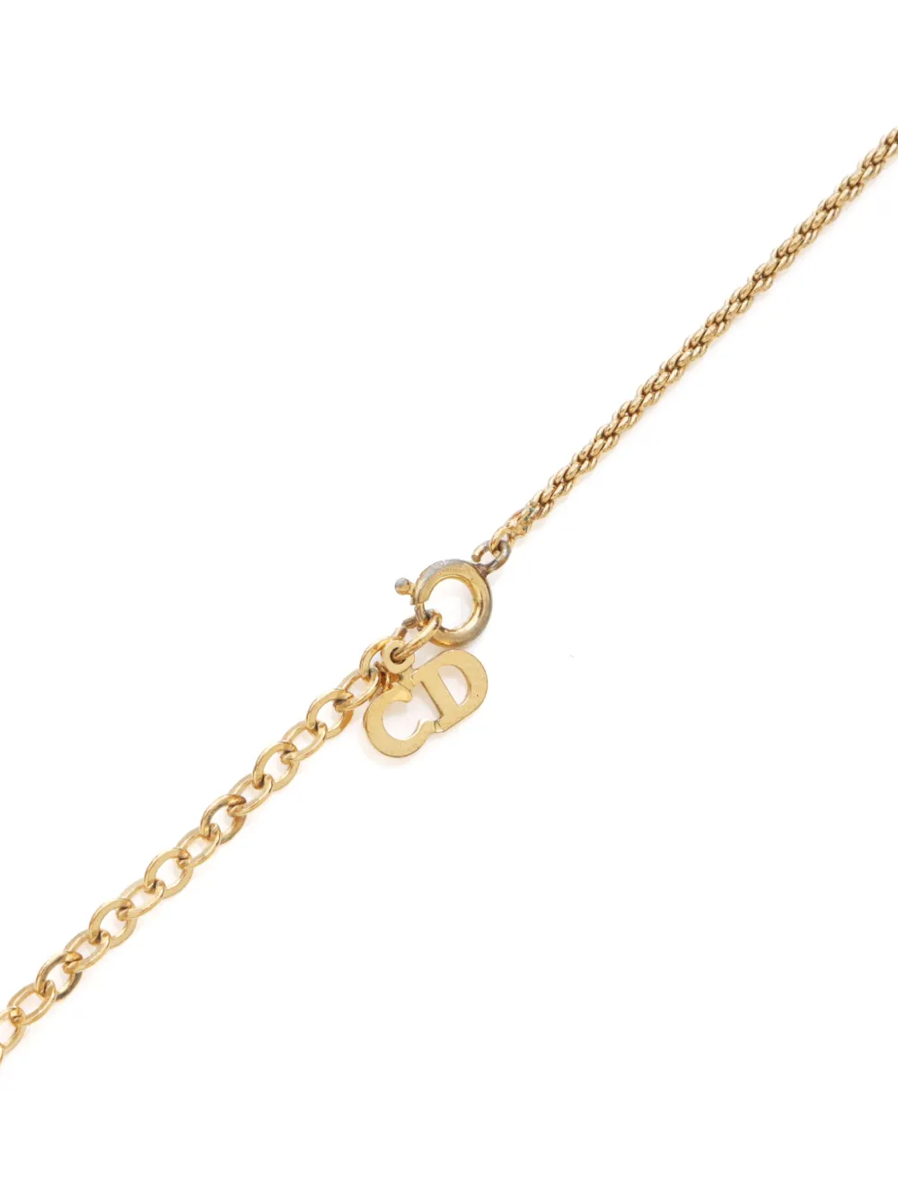 Christian Dior Pre-Owned 1990s-2000s halsketting met stras - Goud