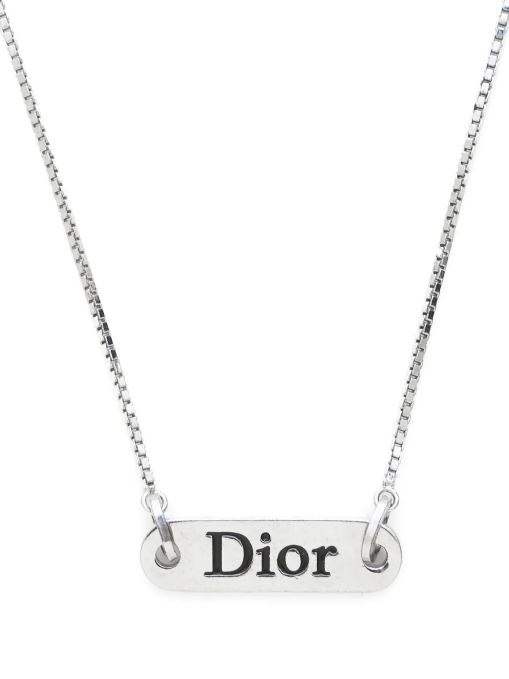 Christian Dior Pre-Owned 2000s ロゴ ペンダント ネックレス - シルバートーン Christian Dior Pre-Owned 2000s ロゴ ペンダント ネックレス - シルバートーン