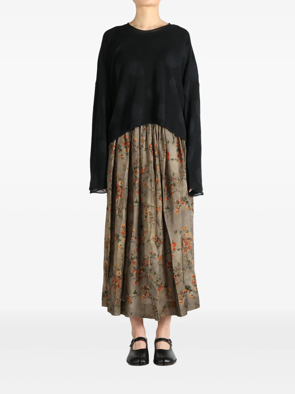 Uma Wang jacquard sweater - Zwart