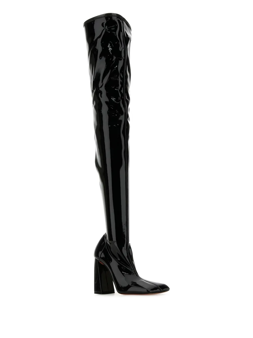 Amina Muaddi 95mm Marine Stretch boot Black