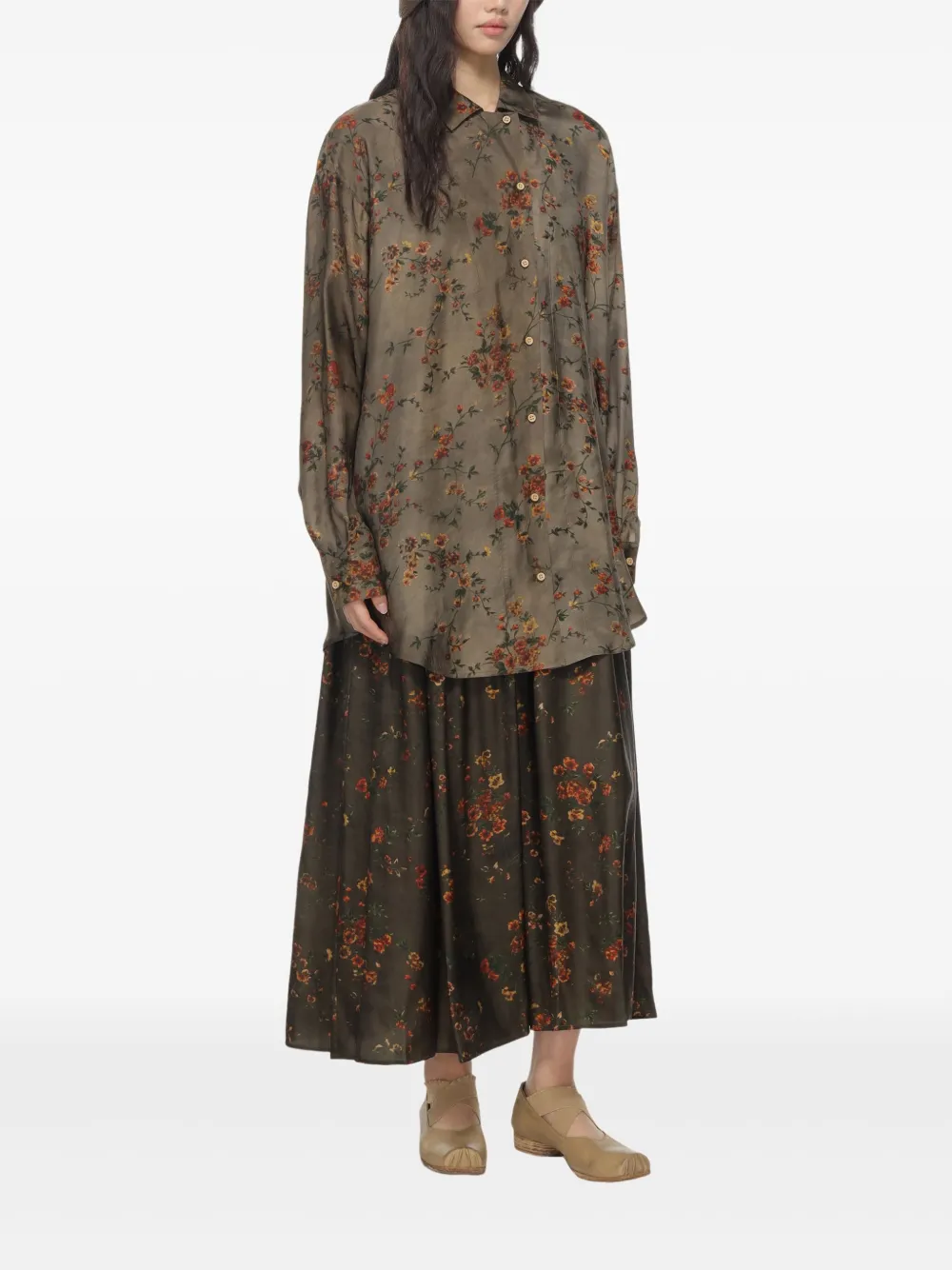 Shop Uma Wang Tyesma Blouse In 灰色