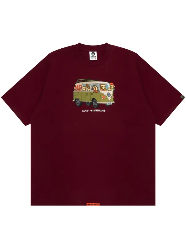 AAPE BY *A BATHING APE® graphic-print T-shirt Red FARFETCH JO