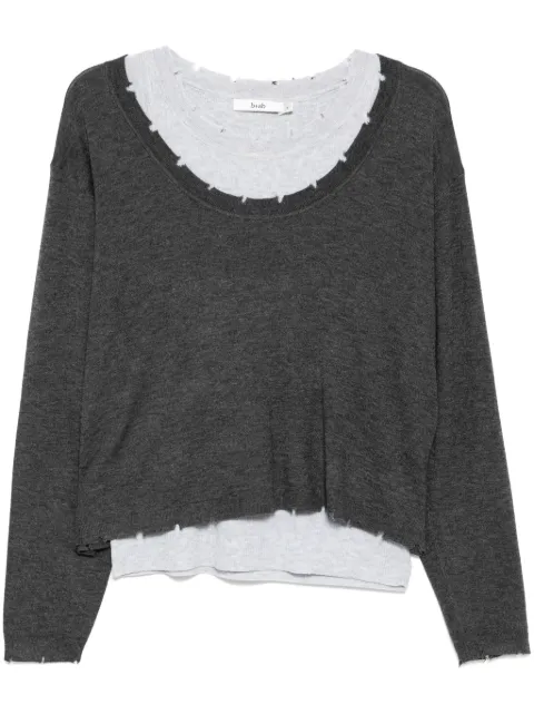 b+ab layered raw-edge knitted top