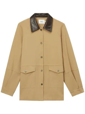 b+ab corduroy-collar Cotton Coat | Neutrals | FARFETCH JO