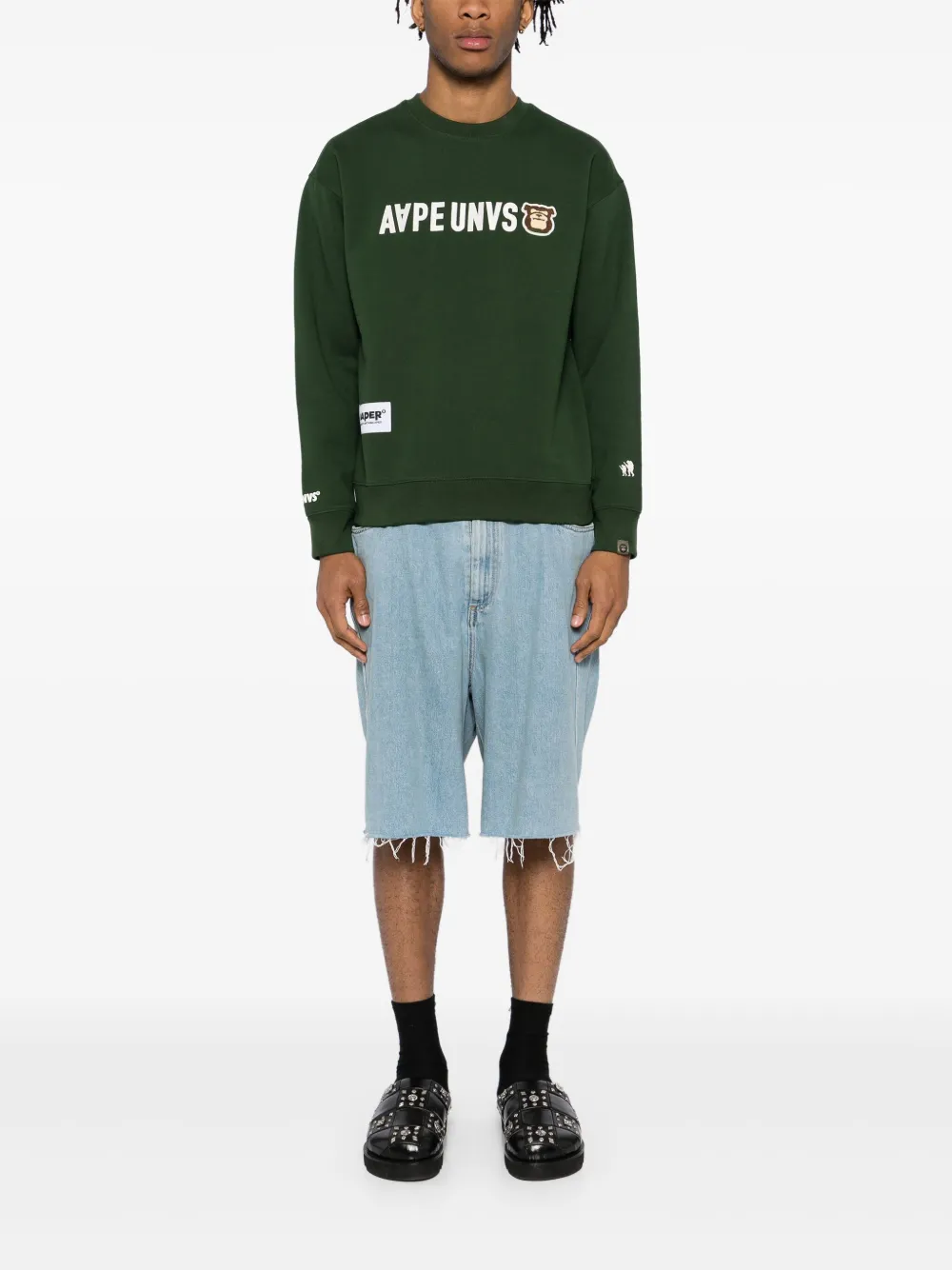 AAPE BY *A BATHING APE® Sweater met patches - Groen