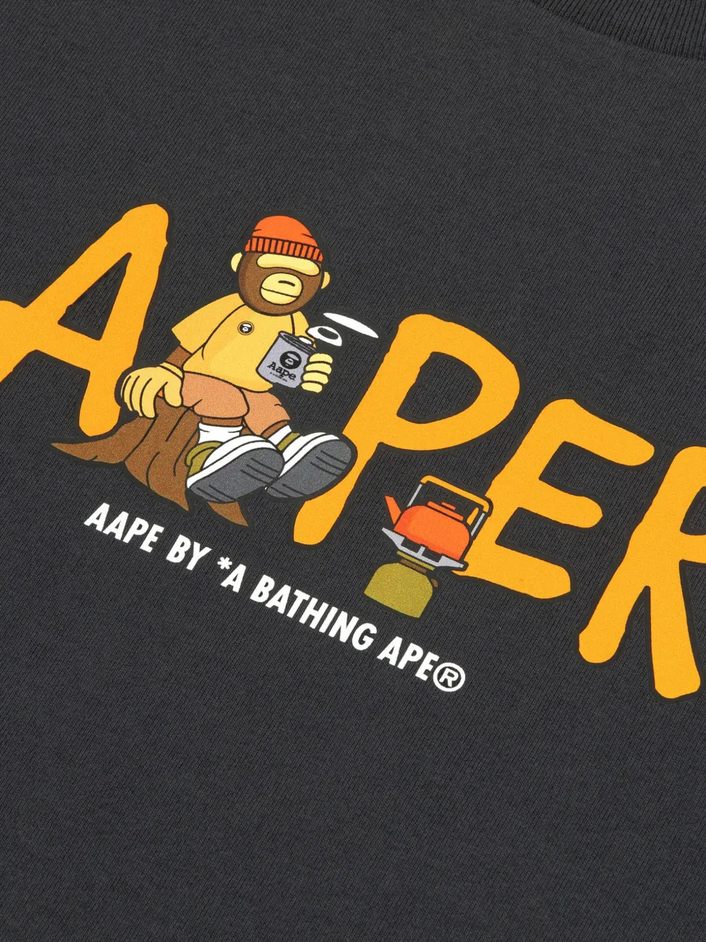 AAPE BY *A BATHING APE T-shirt met logoprint Grijs
